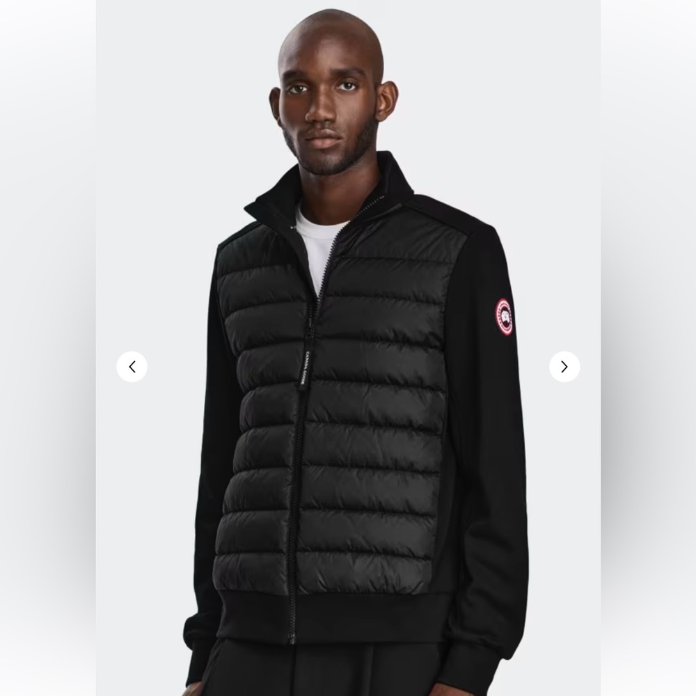 Men's Canada Goose HyBridge Huron Full-Zip Puffer & Sweater Jacket in Black